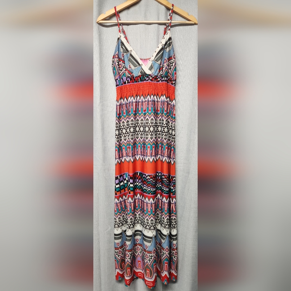 She's Cool - Women's long sundress maxi dress Size Medium - Multi-color